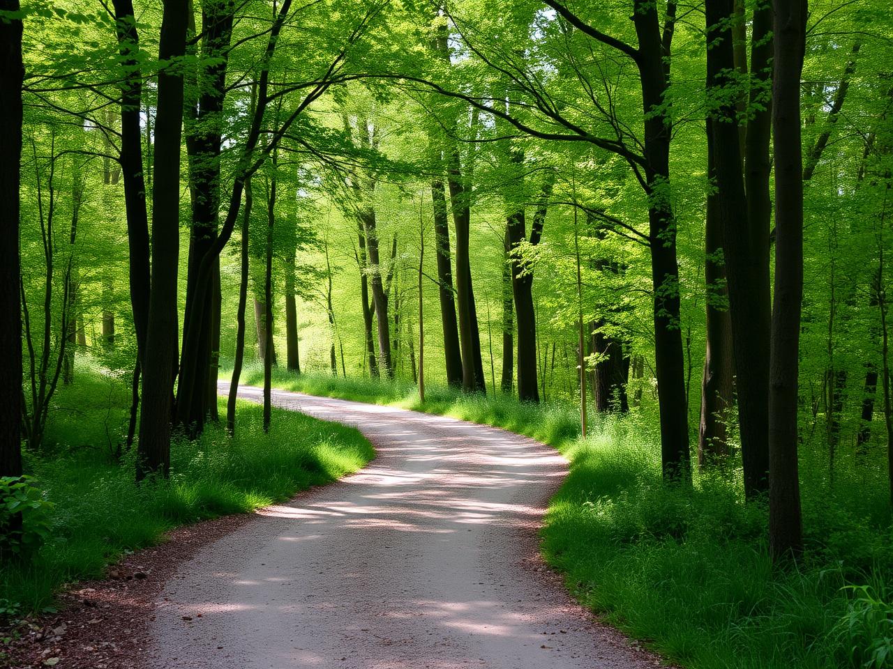 Sentiero in un bosco verde